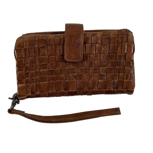 Valenca Holland Brown Woven Distressed Leather Wallet Credit Card ID Holder - Picture 3 of 13